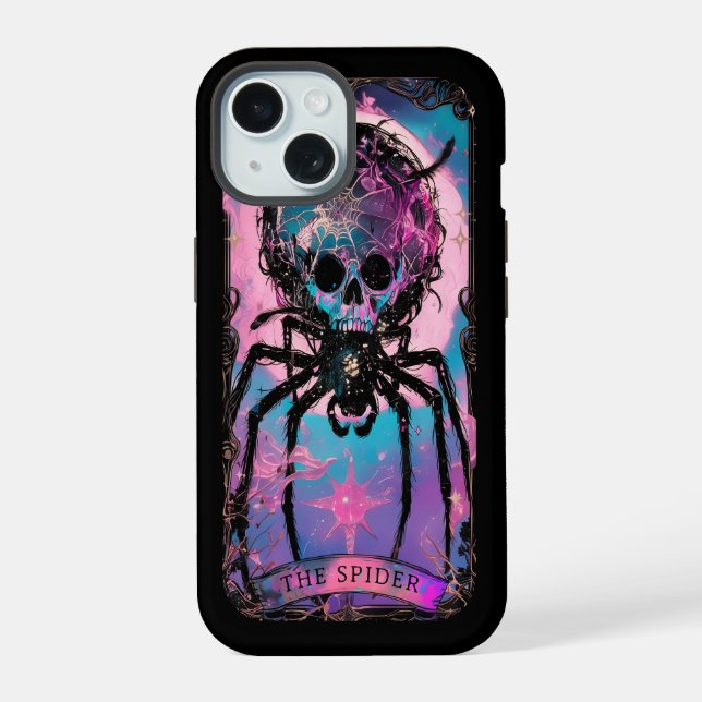 El estuche para iPhone de Spider Tarot Card Witchy (Reverso )
