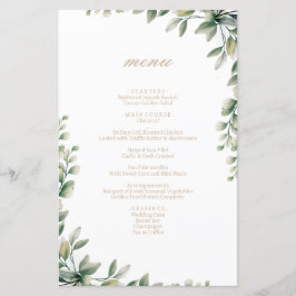 El eucalipto moderno y elegante deja un menú boda