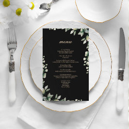 El eucalipto moderno y elegante deja un menú boda