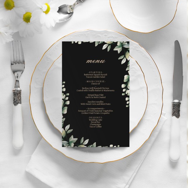 El eucalipto moderno y elegante deja un menú boda (Subido por el creador)