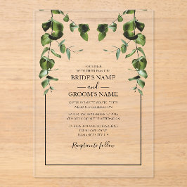 El eucalipto rústico deja invitaciones a la boda