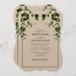 El eucalipto rústico deja invitaciones a la boda