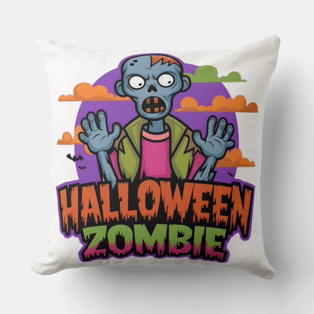 El extraño Cojín decorativo zombi de Halloween: Ee (Anverso)
