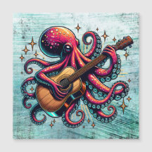El extraño Octopus Personalizado tocando la guitar