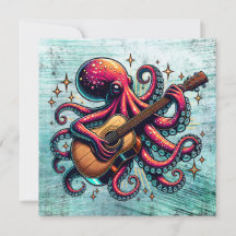 El extraño Octopus Personalizado tocando la guitar