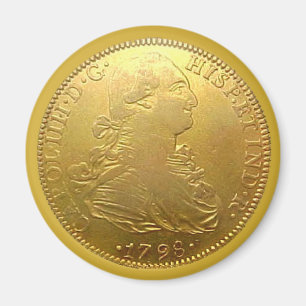 El falso doblón español del oro dirige el imán