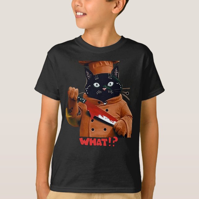 El Famoso Gato Del Chef "¿Qué?" Camiseta para niño (Anverso)