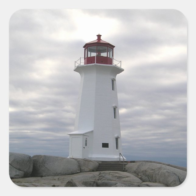 El faro de Peggy's Cove Route Nova Scotia Pegatina (Anverso)