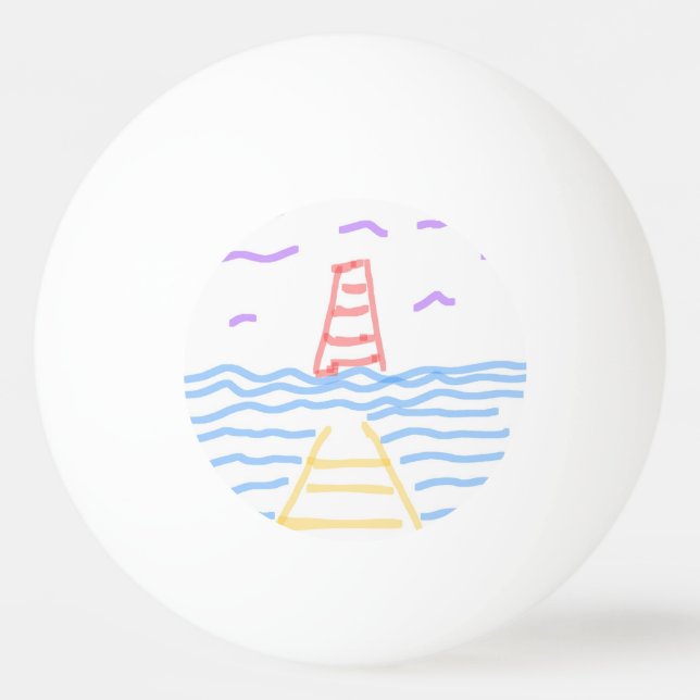 El Faro Rojo y la bola de Pier Ping Pong (Anverso)