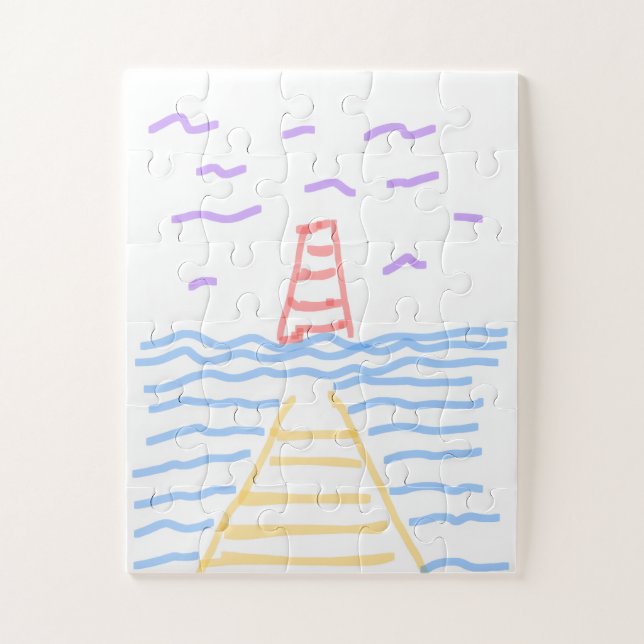 El faro y el rompecabezas del muelle (Vertical)