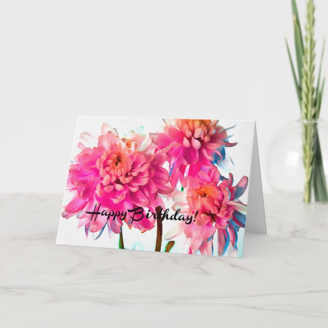 El feliz cumpleaños florece la tarjeta (Anverso)