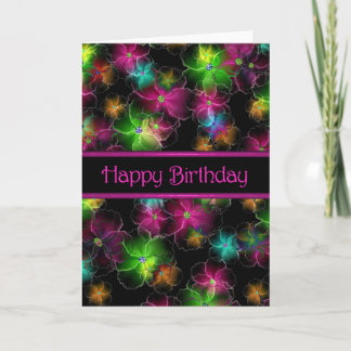 El feliz cumpleaños florece la tarjeta de