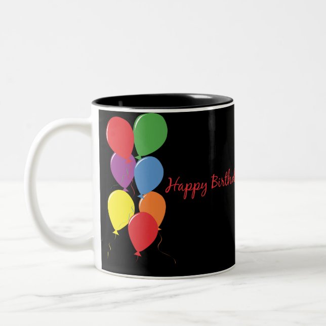 El feliz cumpleaños hincha la taza de café (Izquierda)