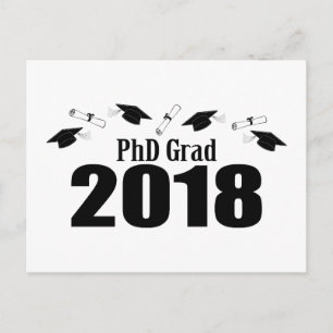 El fiesta 2018 de la postal del graduado del PhD
