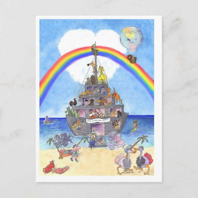 El Fiesta de aterrizaje II, la postal de Arca de N (Anverso)