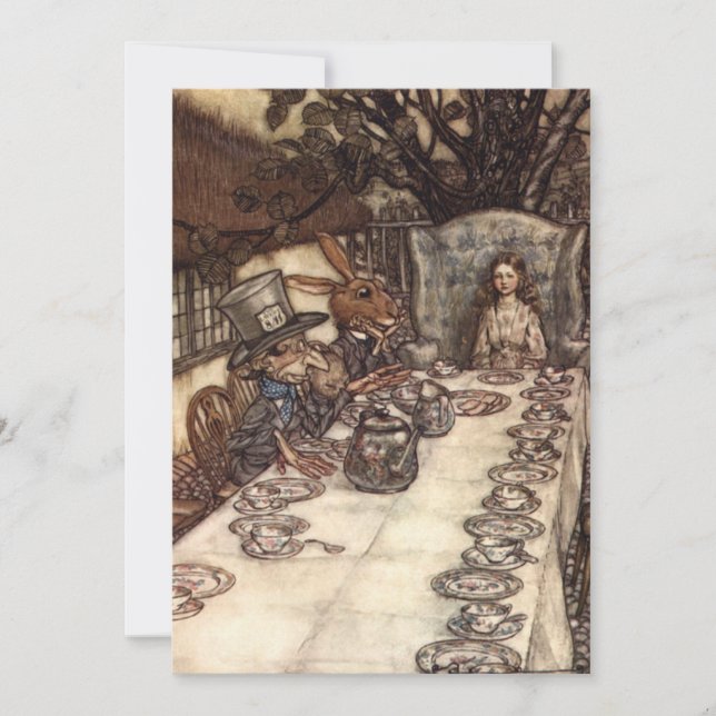 El Fiesta del té de odio loco por Arthur Rackham (Anverso)