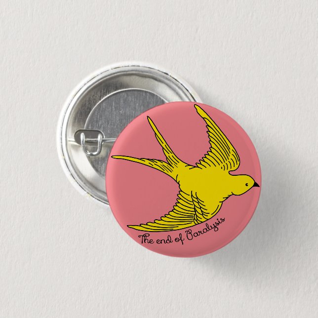 El fin de la parálisis botón de pájaro amarillo (Anverso y reverso)