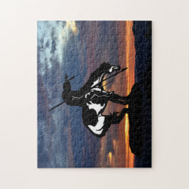 El fin del rompecabezas de silueta de sendero