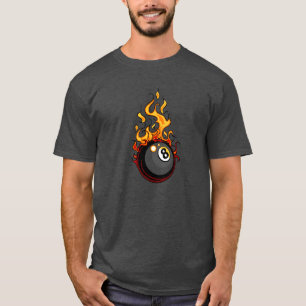 El flamear camiseta de ocho billares de la bola