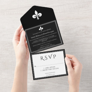 El Flor Negro de Lis todo en una invitación de mat