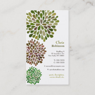 El flor verde estalló la tarjeta de visita neutral