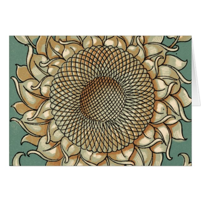 El florecimiento del girasol en el fondo azul-verd (Anverso (Horizontal))