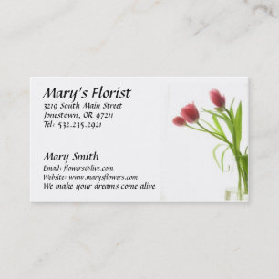 El florista florece la tarjeta de visita