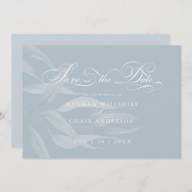 El follaje blanco moderno sobre el azul turbio (Anverso / Reverso)