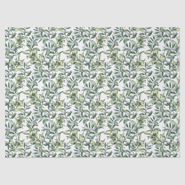 El follaje tropical verde deja el papel del tejido (Anverso)