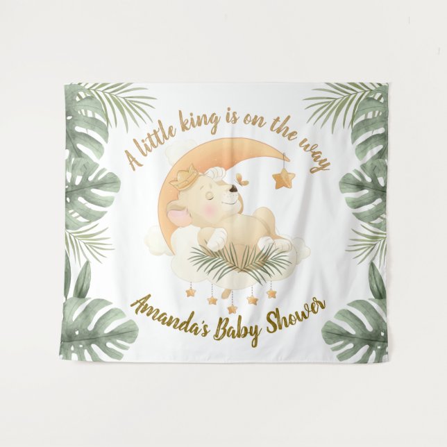 El fondo del tapiz de Baby Shower de Baby Lion (Anverso (horizontal))