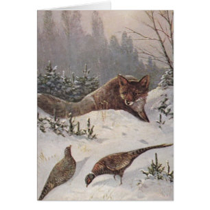 El Fox y los faisanes mudos día de invierno cazan