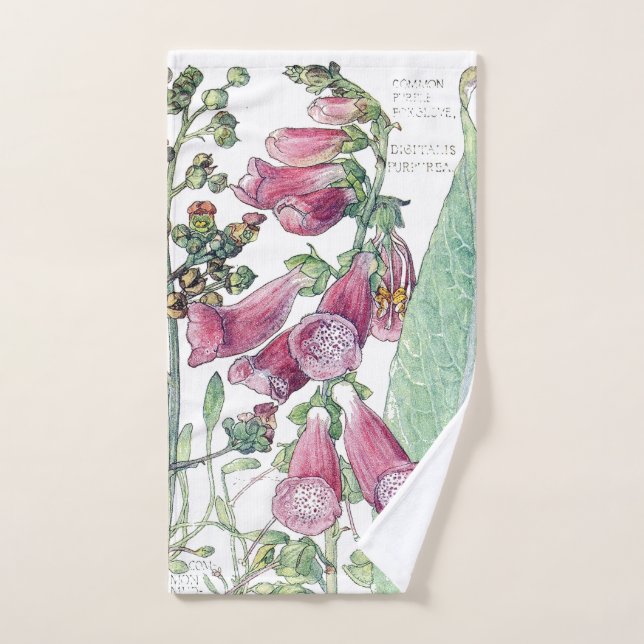 El Foxglove botánico florece las toallas de baño (Toalla de mano)