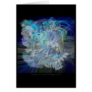 El fractal empluma la tarjeta azul