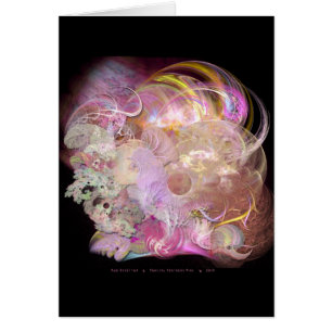 El fractal empluma la tarjeta rosada