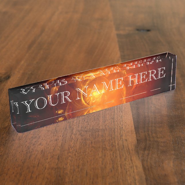 El fuego en su placa de identificación del fractal (Lateral)