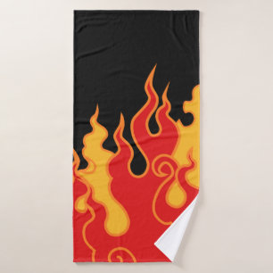 El fuego. Lenguas flamencas en un fondo negro. Vin