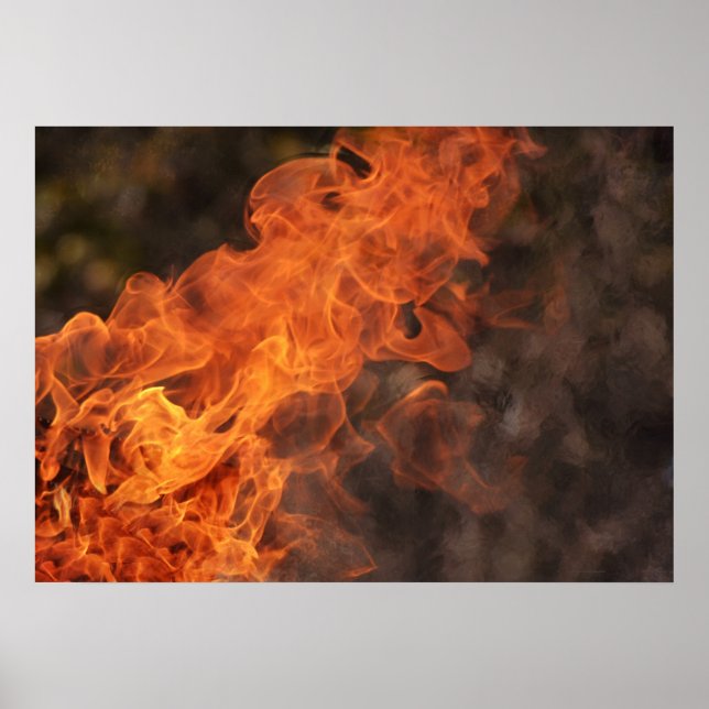 El fuego llama al Poster de impresión de arte foto (Frente)