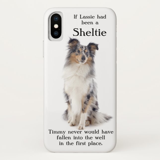 El Funda de Timmy, azul Merle Sheltie para iPhone  (Reverso)