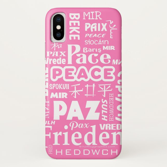 El funda del iPhone X es duro. Paz rosa en varios  (Reverso)