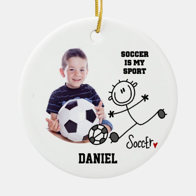 El fútbol es mi ornamento de fotos deportivas (Frente)