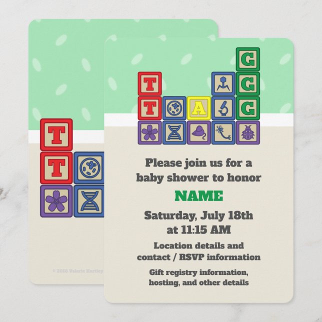 El futuro biólogo bloquea la invitación a Baby Sho (Anverso / Reverso)
