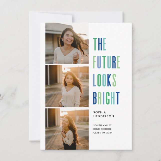 El futuro colorido se ve brillante Invitación de l (Anverso)