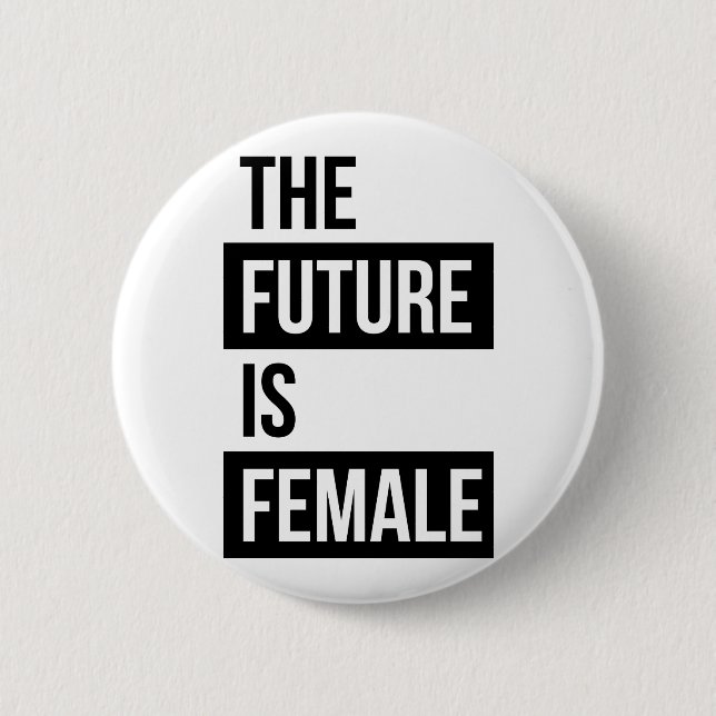 El futuro es botón feminista femenino del Pin de (Anverso)