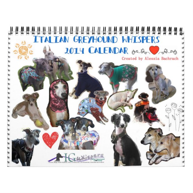El galgo italiano susurra el calendario 2014 (Tapa)