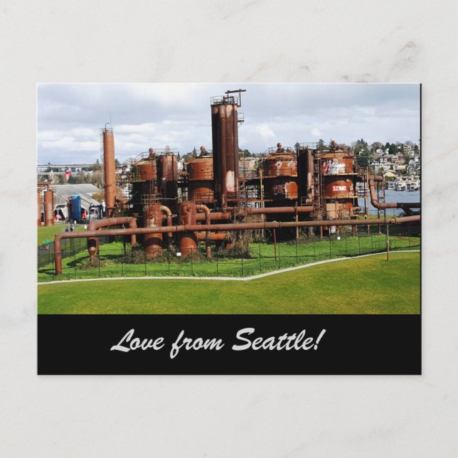 El gas trabaja la postal de Seattle del parque (Anverso)