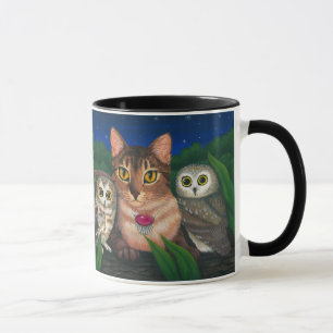 El gato abisinio vio para amolar la taza del arte