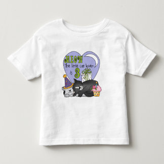 El gato ama el tercer cumpleaños camisetas y regal