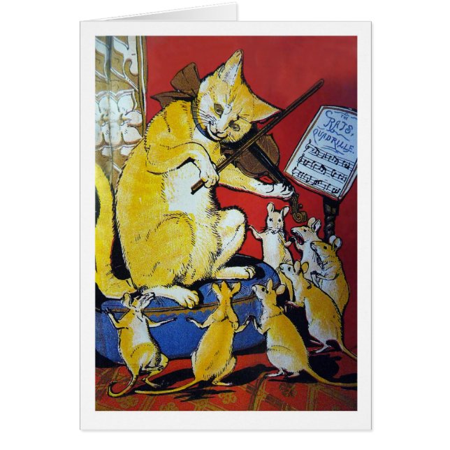 El gato amarillo toca el violín para las ratas (Frente)