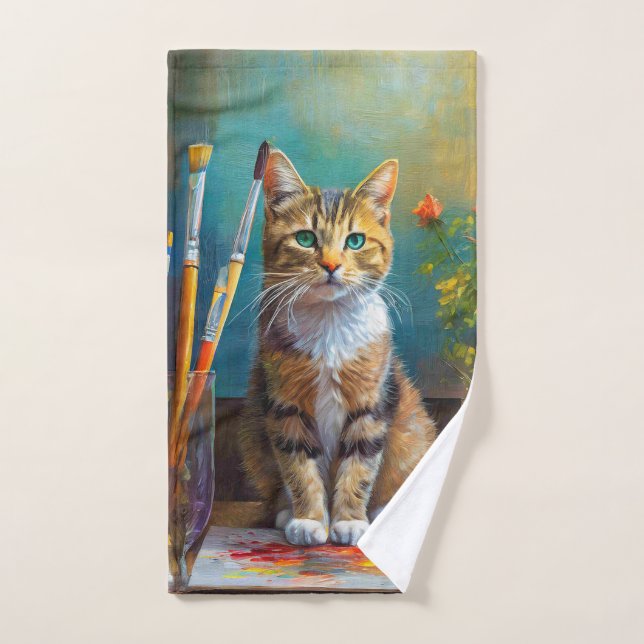 El gato artístico (Toalla de mano)