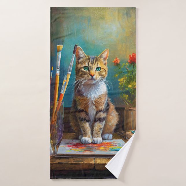 El gato artístico (Toalla de baño)